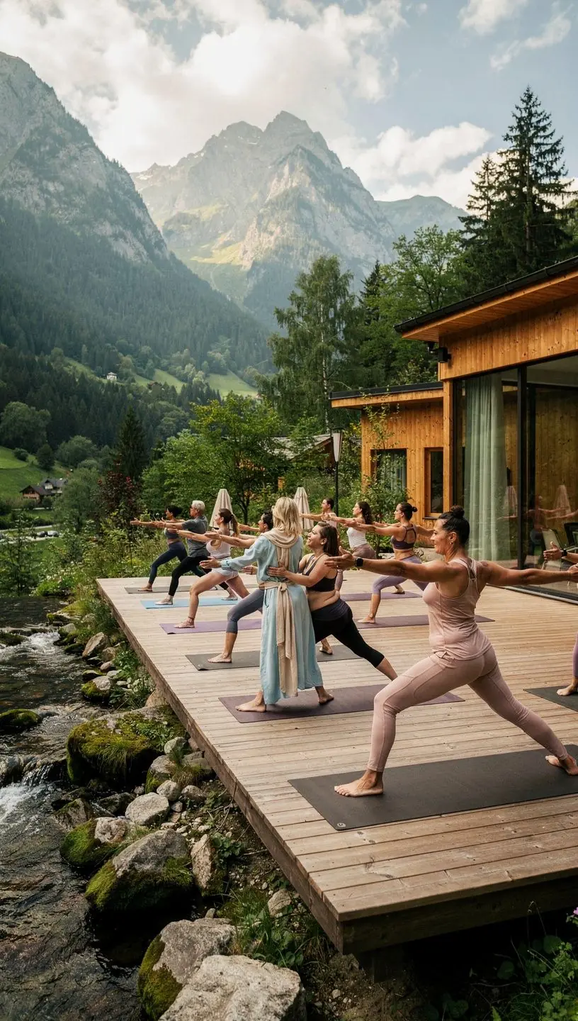 Zrelaksowana osoba praktykująca jogę w idealnej pozycji stojącej na macie.